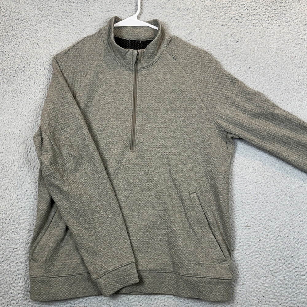 Lululemon Sweater Mens Small Engineered Warmth Half Zip Grey Textured Pullover